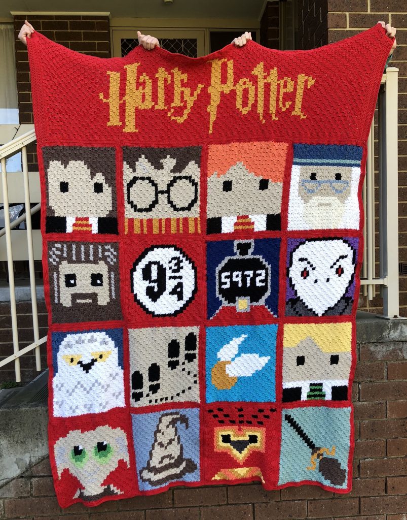 Harry Potter c2c Crochet Graph Square Blanket