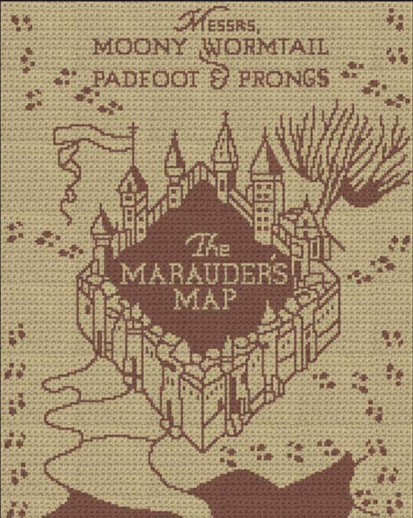 Marauders Map Crochet Blanket
