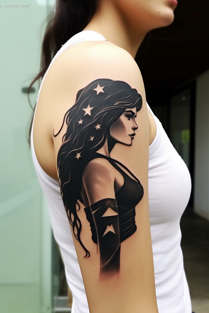 Wonder Woman Silhouette with a Quote