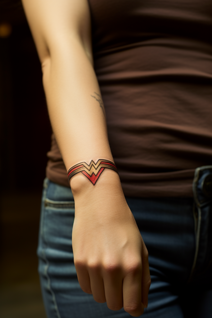 Wonder Woman Cuff Tattoo on the Wrist