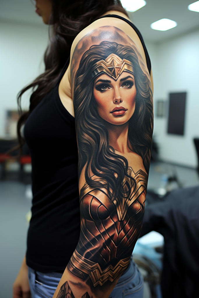 Wonder Woman Tattoo Sleeve