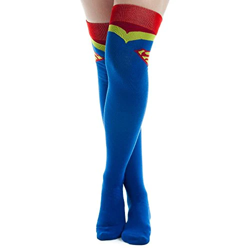 Supergirl Suit Up Thigh High Over The Knee Boot Socks