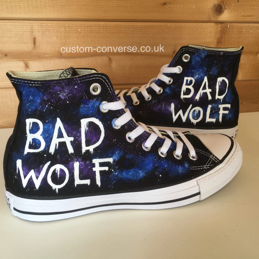 Bad wolf graffiti Doctor Who shoes