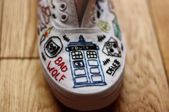 Embroidered Doctor Who shoes