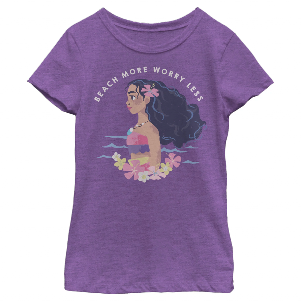 Beach more worry less Moana t-shirts