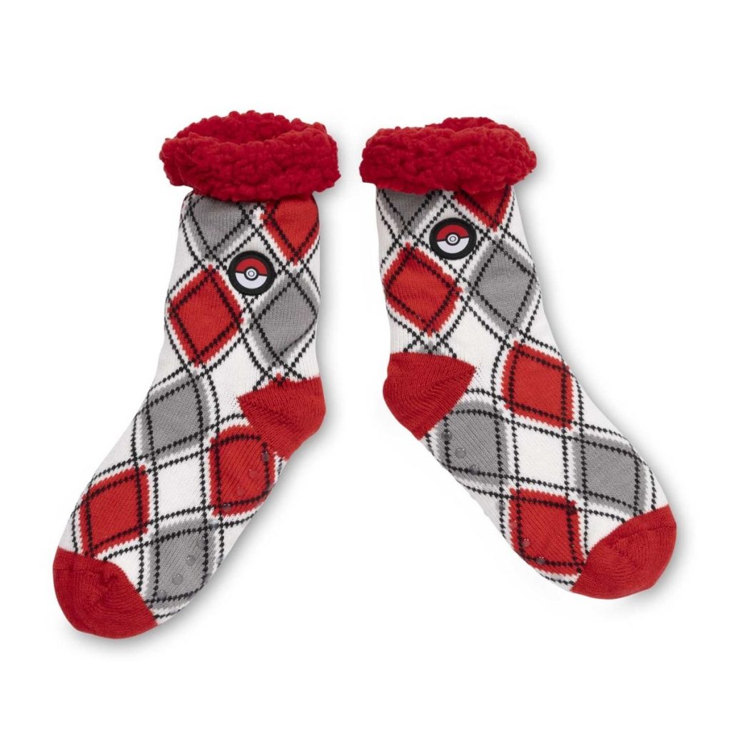 Poke Ball argyle fleece Pokemon socks